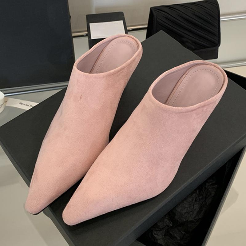 

Мода Liyke 2025 Новая Мода Желто-Зеленые Клинья Высокие Каблуки Мюли Женские Тапочки Мелкий Заостренный Носок Вечеринка Платье Женская Обувь Туфли 35 розовый