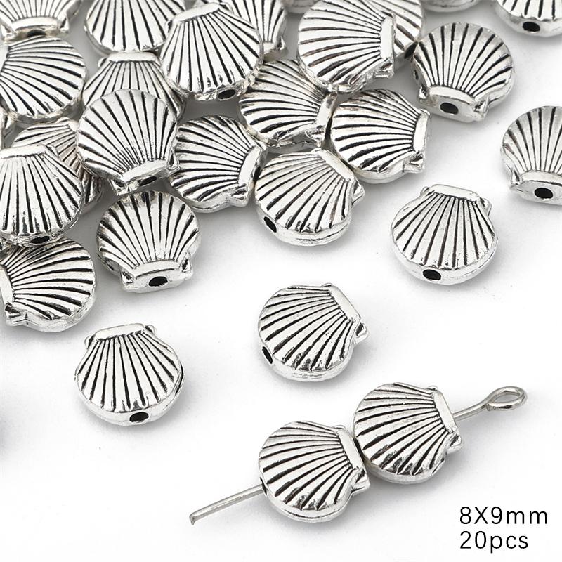 10-50 stk Legering Hjerte Butterfly Anheng Charms Shell Leaves Perler For DIY Armbånd Å gjøre smykker Funn