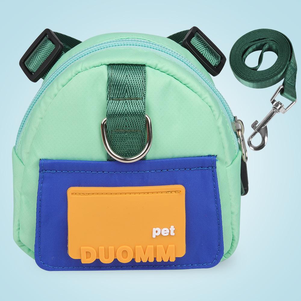 Dog leash Cartoon schoolbag Outdoor travel Pet self-backpack Pet supplies Dog leash