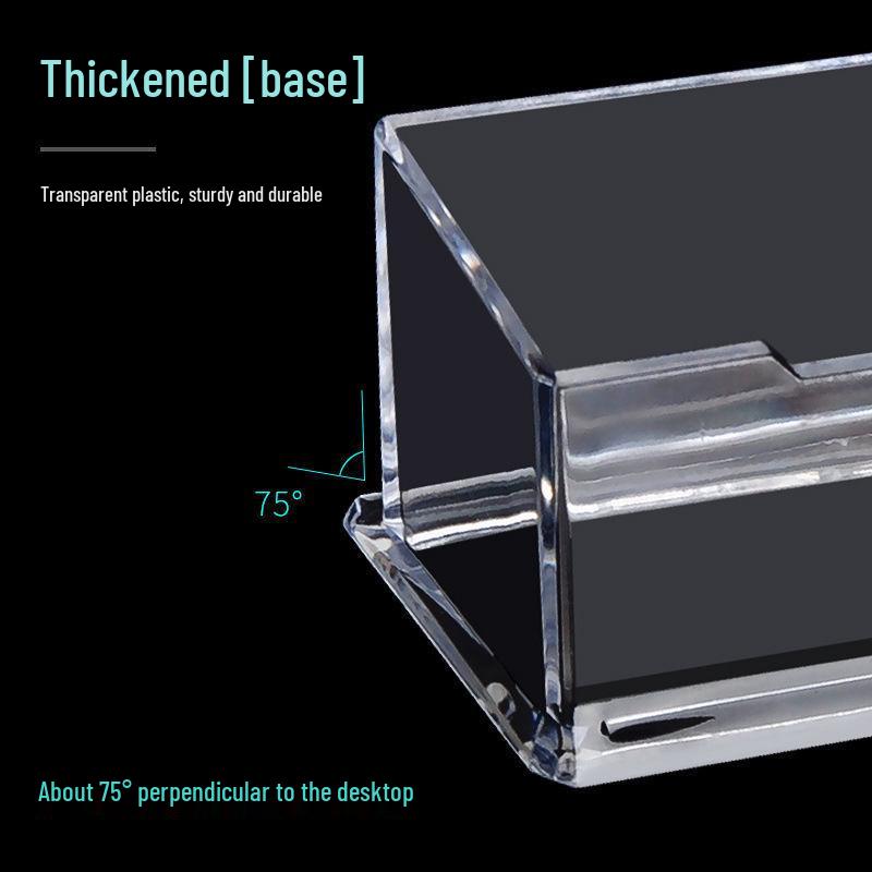 Transparent Acrylic Business Card Holder - Single Compartment Display Box for Office Cards