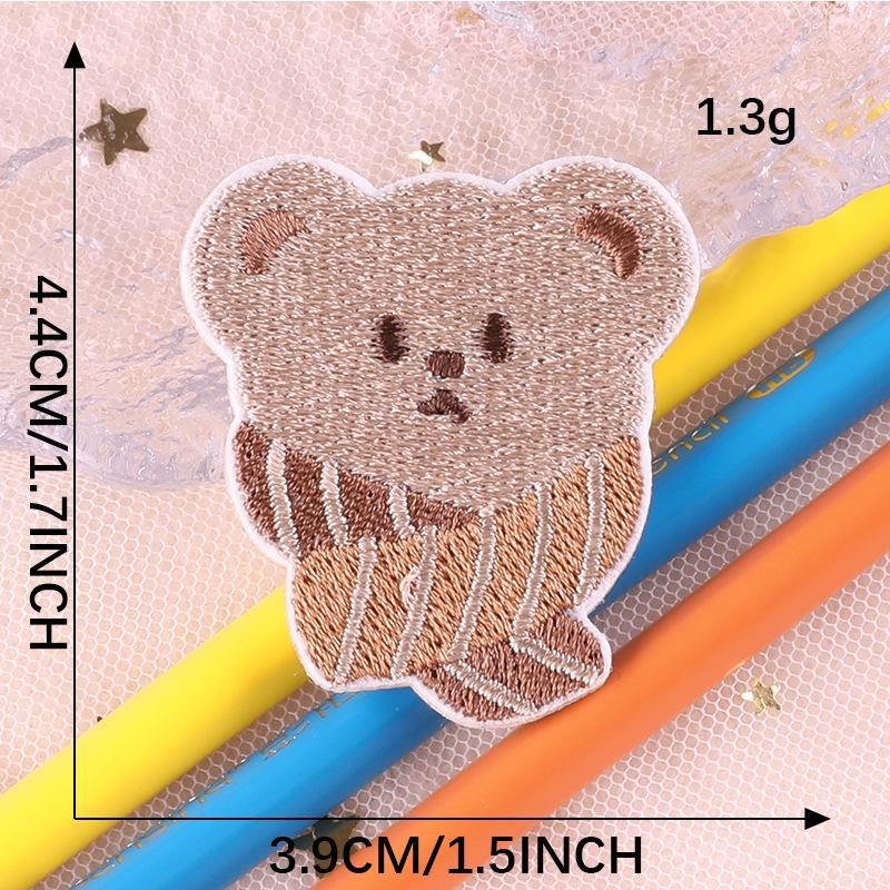 Self-Adhesive Cartoon Bear Embroidery Patch for DIY Scrapbook