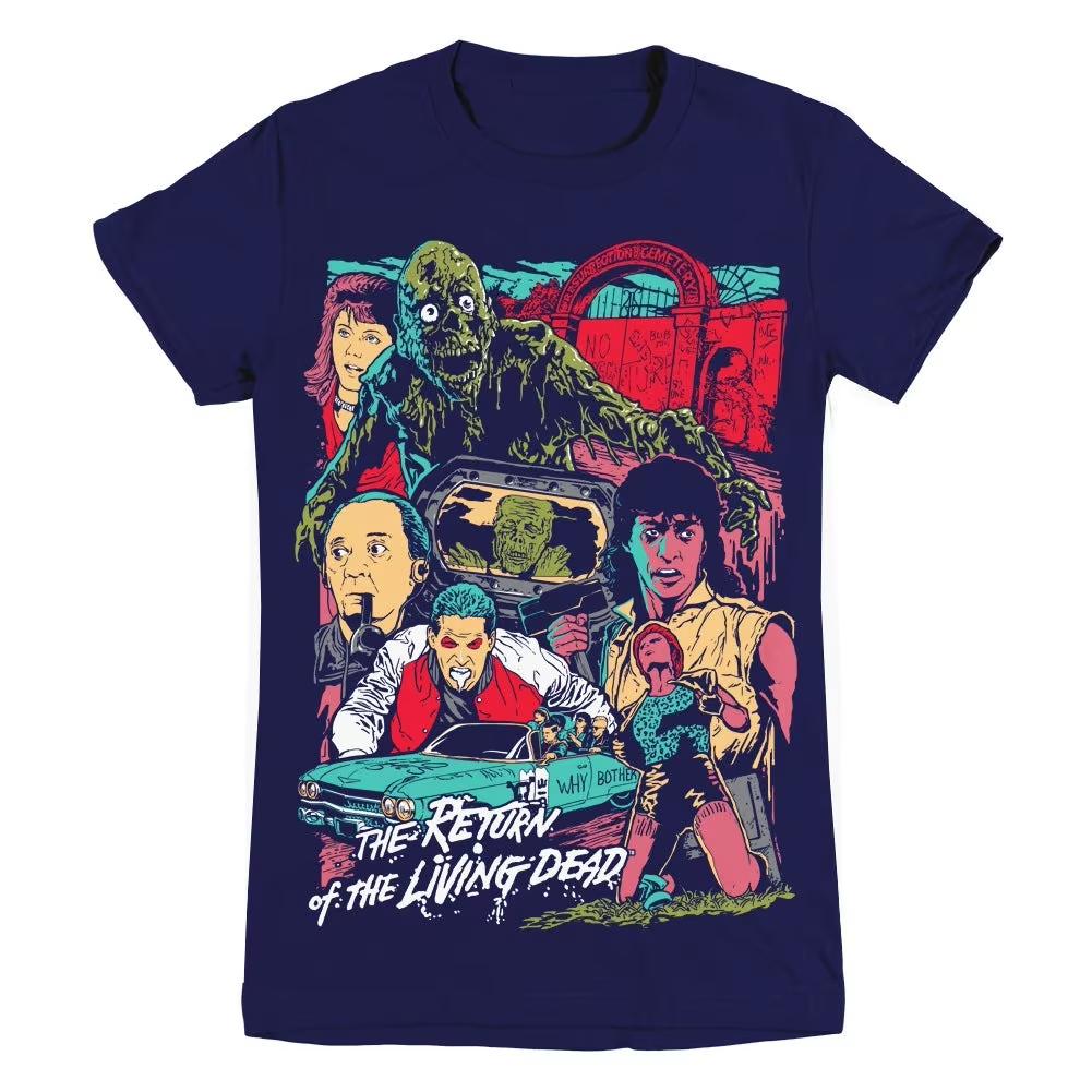 2026 T-shirt - Summer 80s psychedelic pattern short-sleeved loose street style relaxed fit horror-themed fan shirt