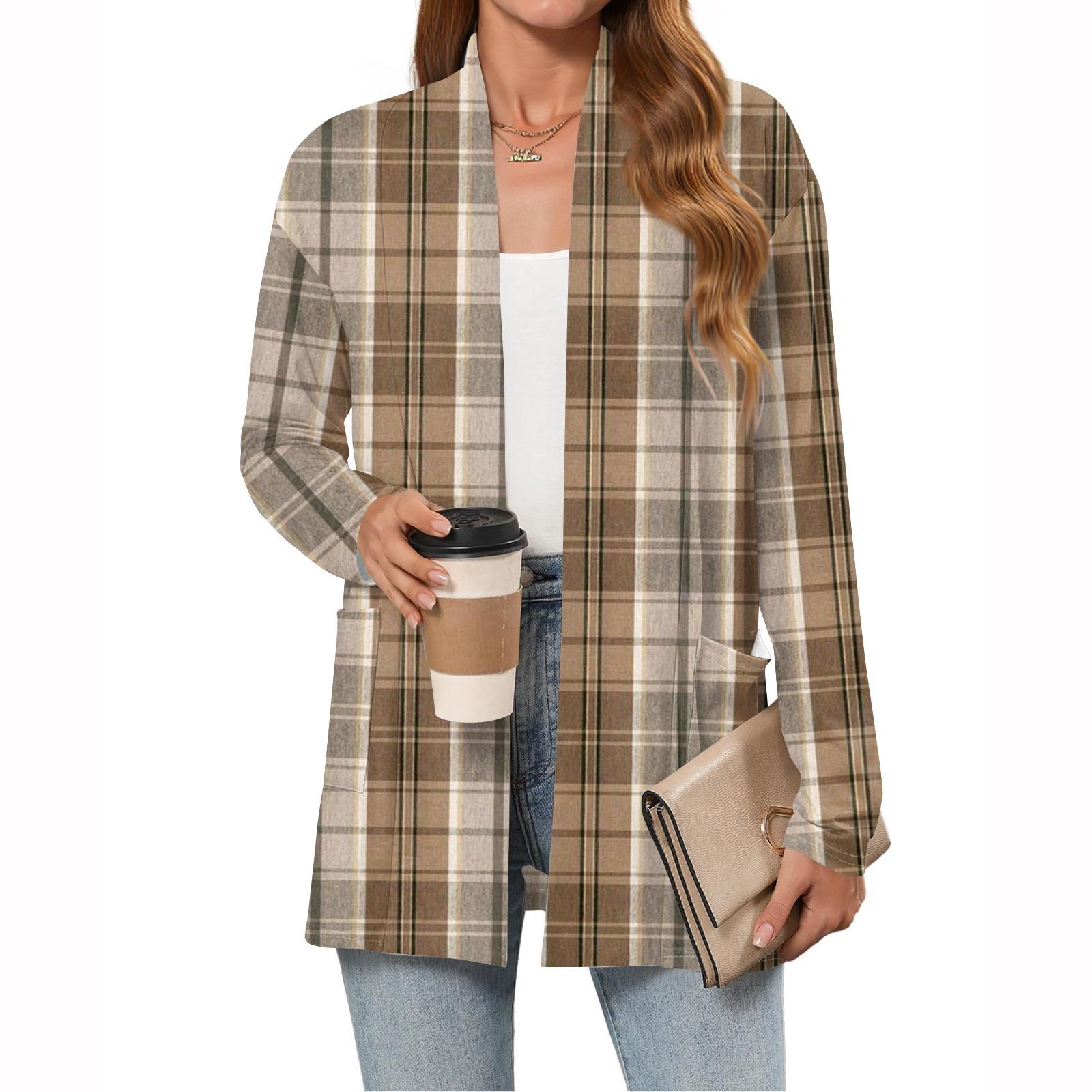 

Женский рождественский кардиган с принтом, легкий, с длинными рукавами, повседневный, свободного кроя, тонкий, с карманами, куртка-кардиган XXL