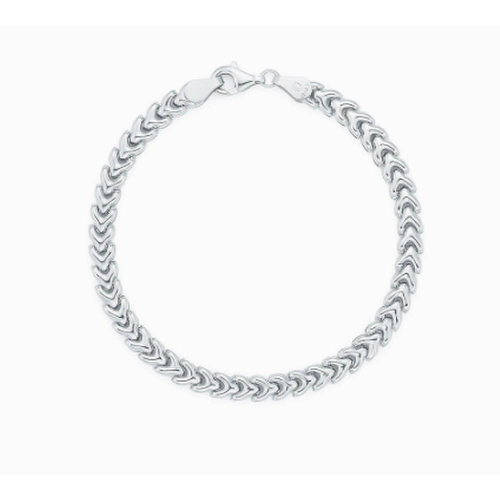 White/Yellow Italian Chain Round Basic Bracelet Llbs232_S