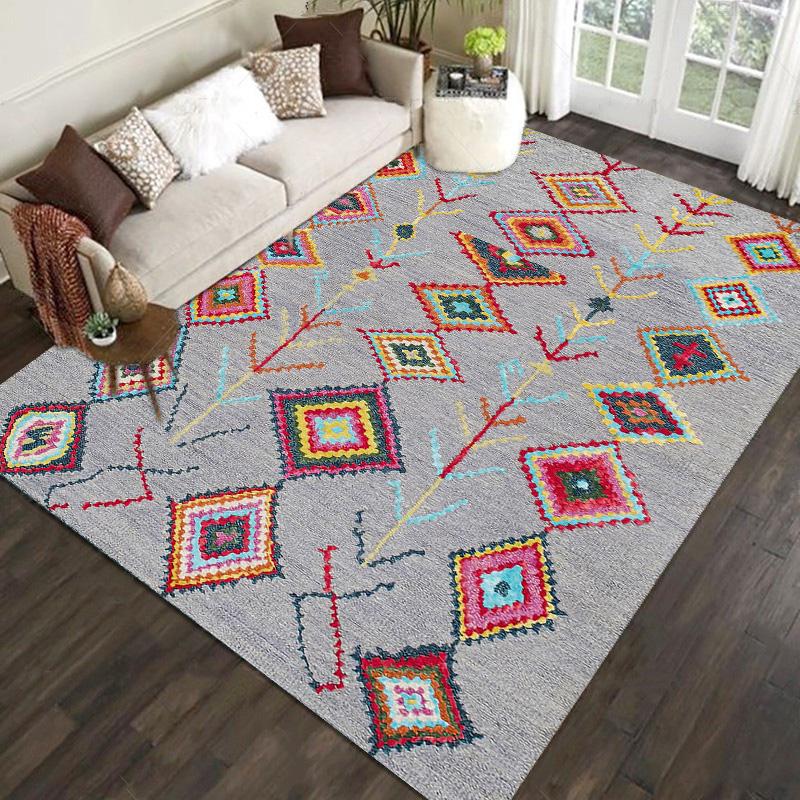 Green Retro American Living Room Floor Mat High Touch Flowers Balcony Dining Room Bedroom Bed Full Of Carpeted Home Decor