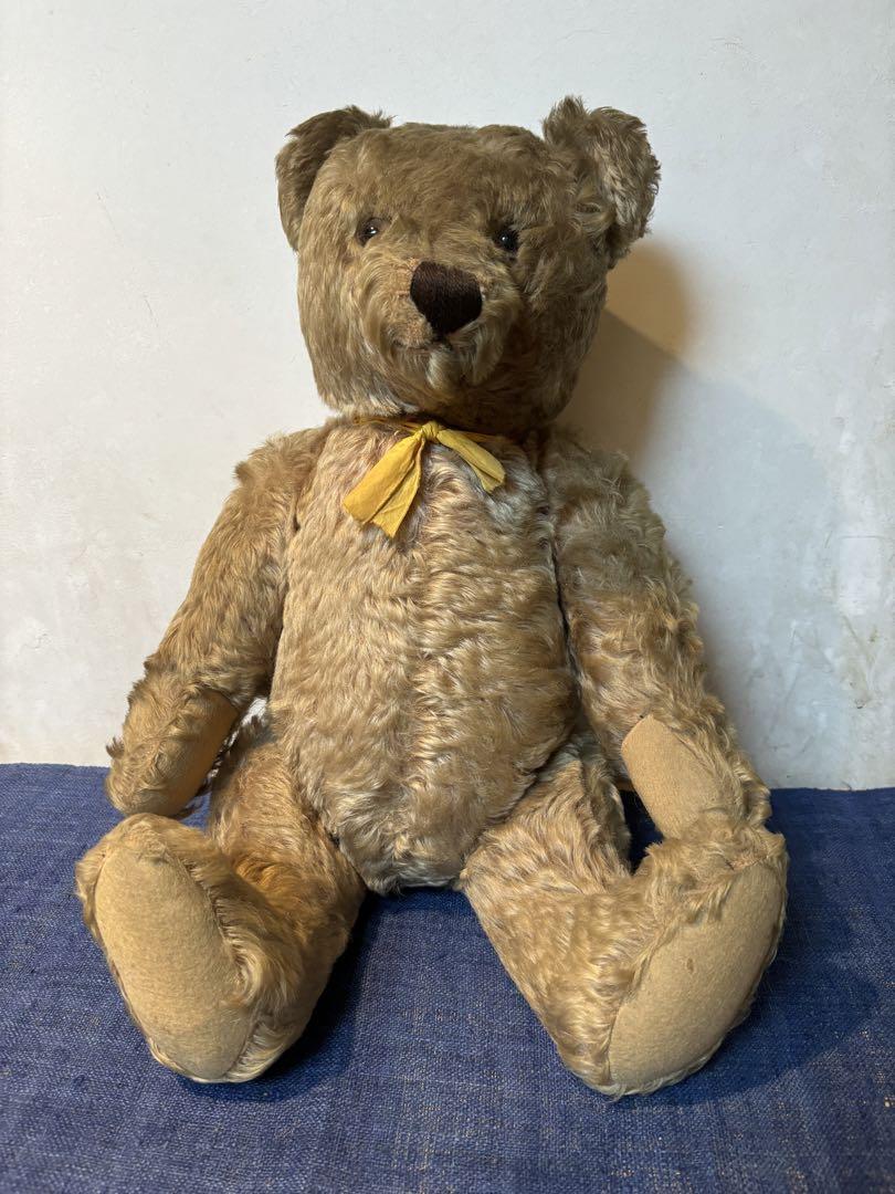 

[USED] Vintage teddy bear, 52cm, cries from belly, moves limbs, yellow ribbon intact