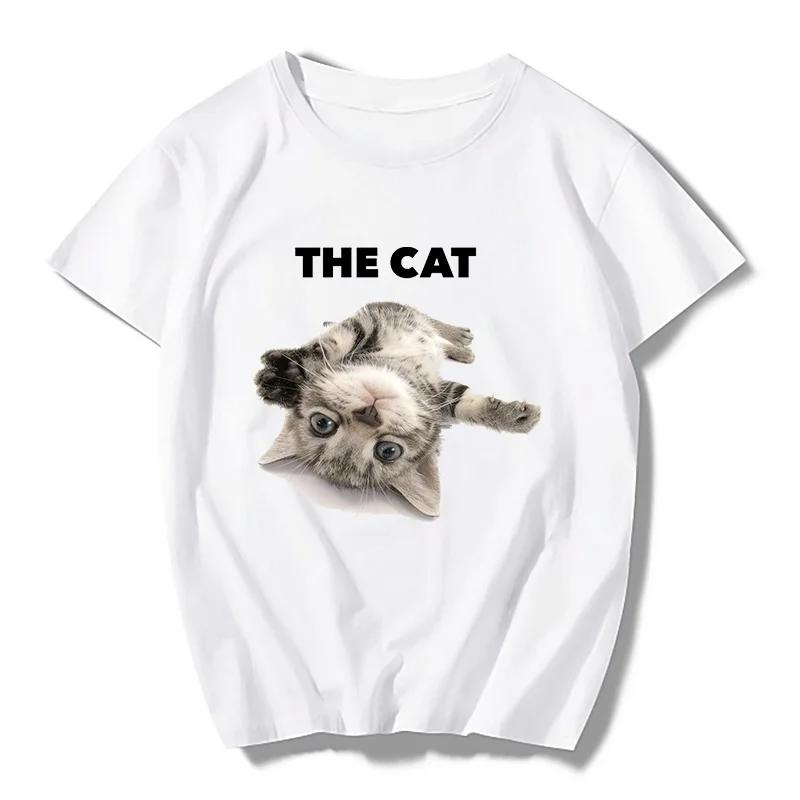 Top self-designed trendy men's T-shirt cute cat cute pig T-shirt women's Harajuku fashion couple loose street style Y2K clothing