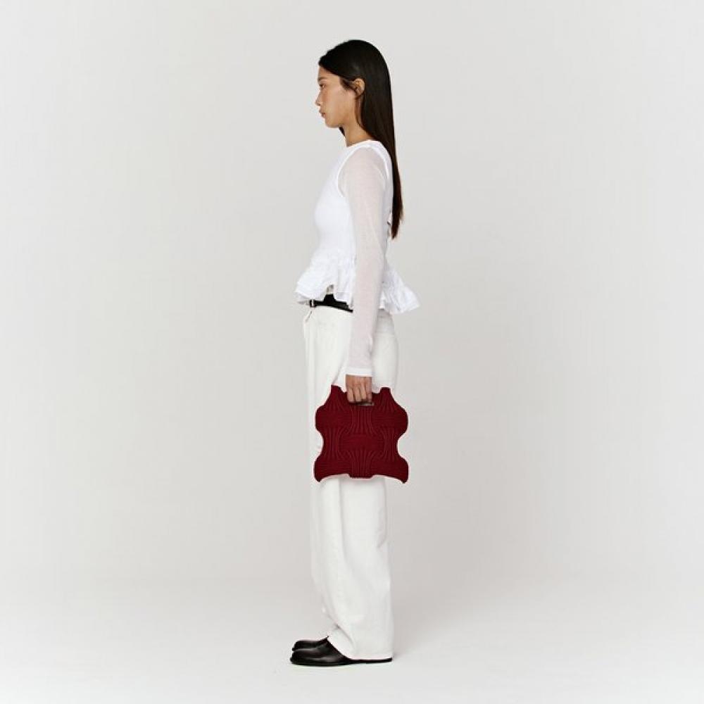 Pleatsmama Burgundy New Bow Bag