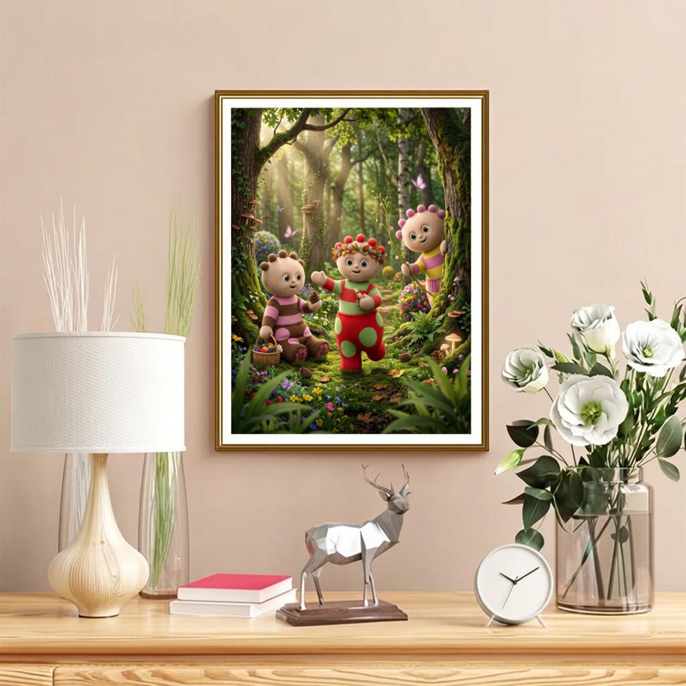 In the Night Garden Colorful Characters Forest 5D Diy Diamond Painting Round Diamond Mosaic Suitable For Beginners Diamond Painting Rhinestones Gift F