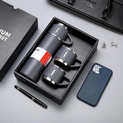 Xiaoyueya 304 Stainless Steel Insulated Bottle with 3 Lids Gift Set
