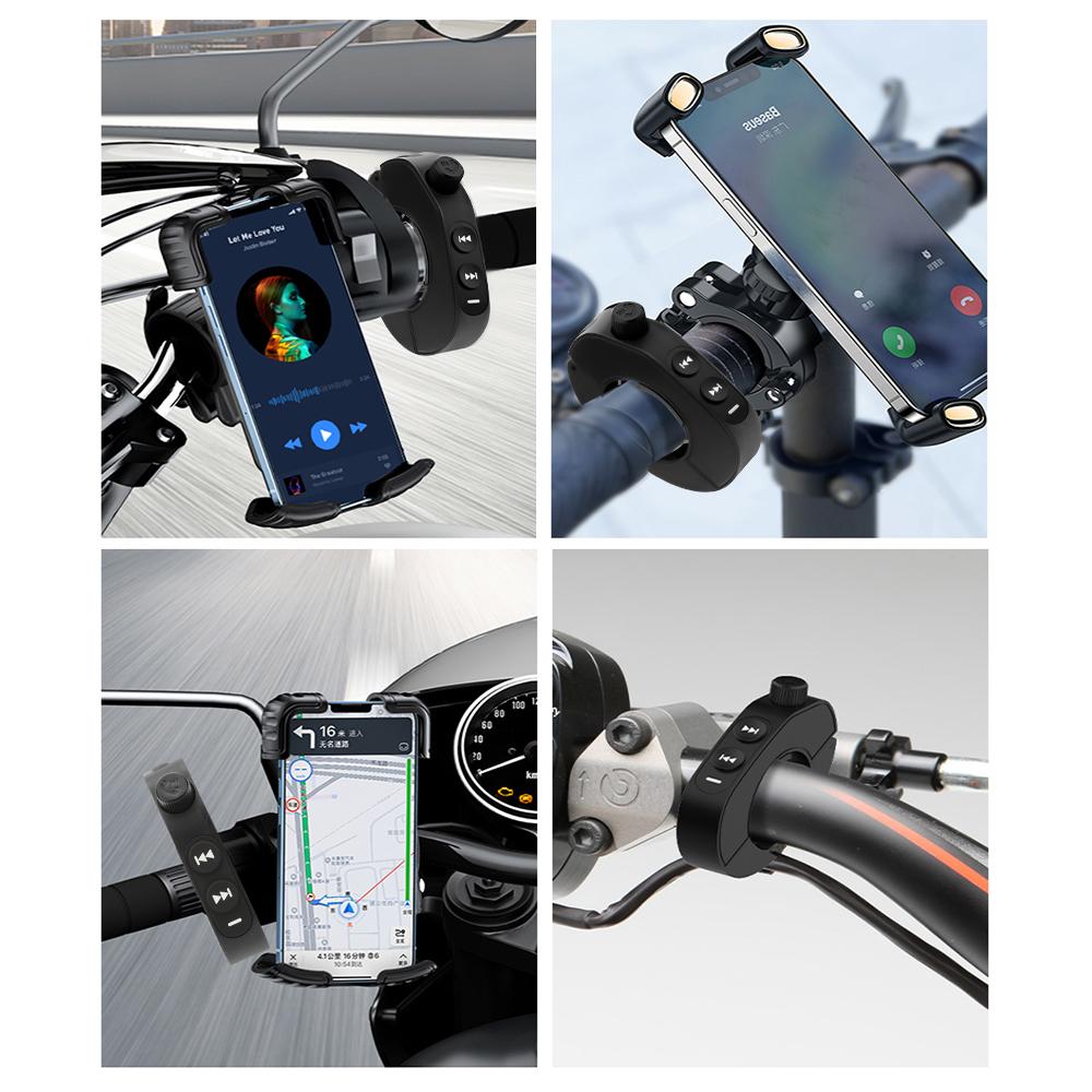 Bezdrátové dálkové ovládání Bluetooth 5.3 pro motocyklovou helmu, náhlavní soupravu, mediální ovladač na řídítka kola, tlačítka na volant auta