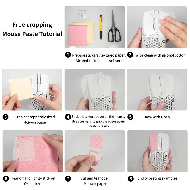12*11cm DIY Anti-Rutsch Universal Stil Maus Aufkleber Kabellos Gaming Schweißresistent Maus Griffband Abriebfest PC Desktop Laptop