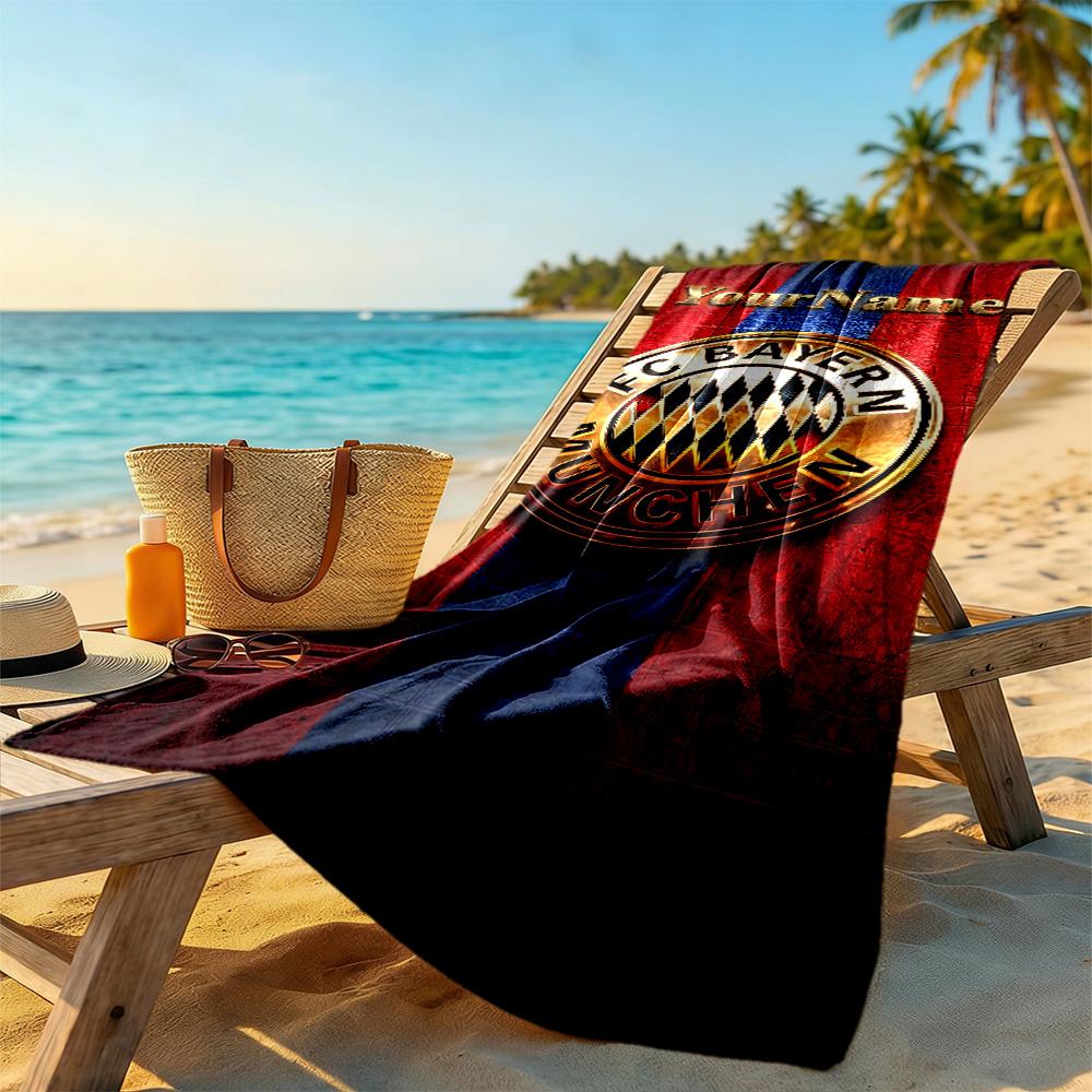 Bayern Munich Customize Your Name Beach Towel Quick-Dry Soft Microfiber Suitable for Sports Travel Swimming Yoga Bathroom Beach And Pool