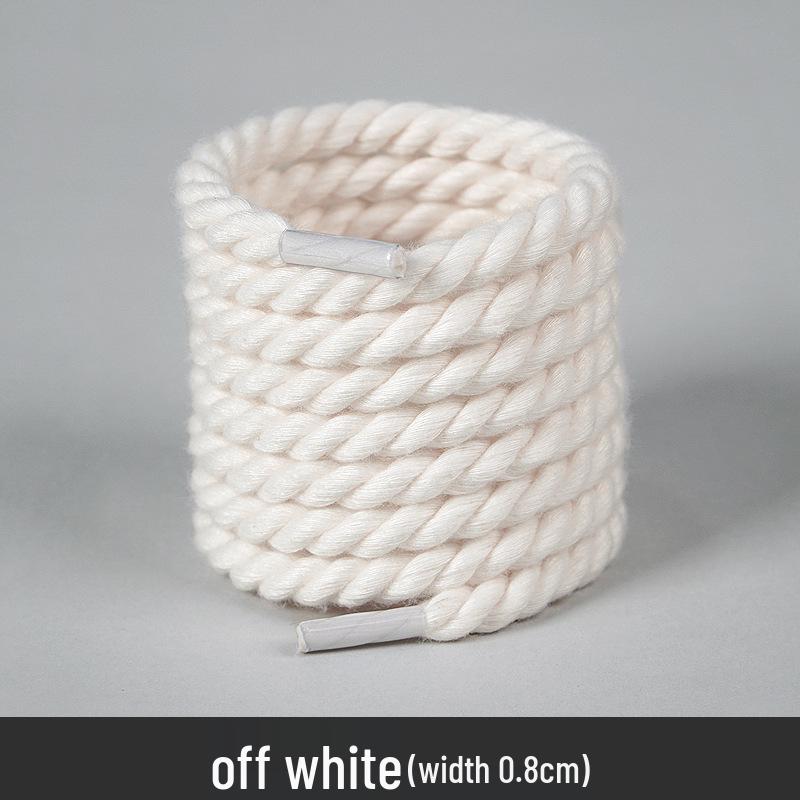 Weiße Polyester-Baumwoll-Dreilitzen-Rundsenkel - Vielseitig für Freizeit- und Board-Schuhe