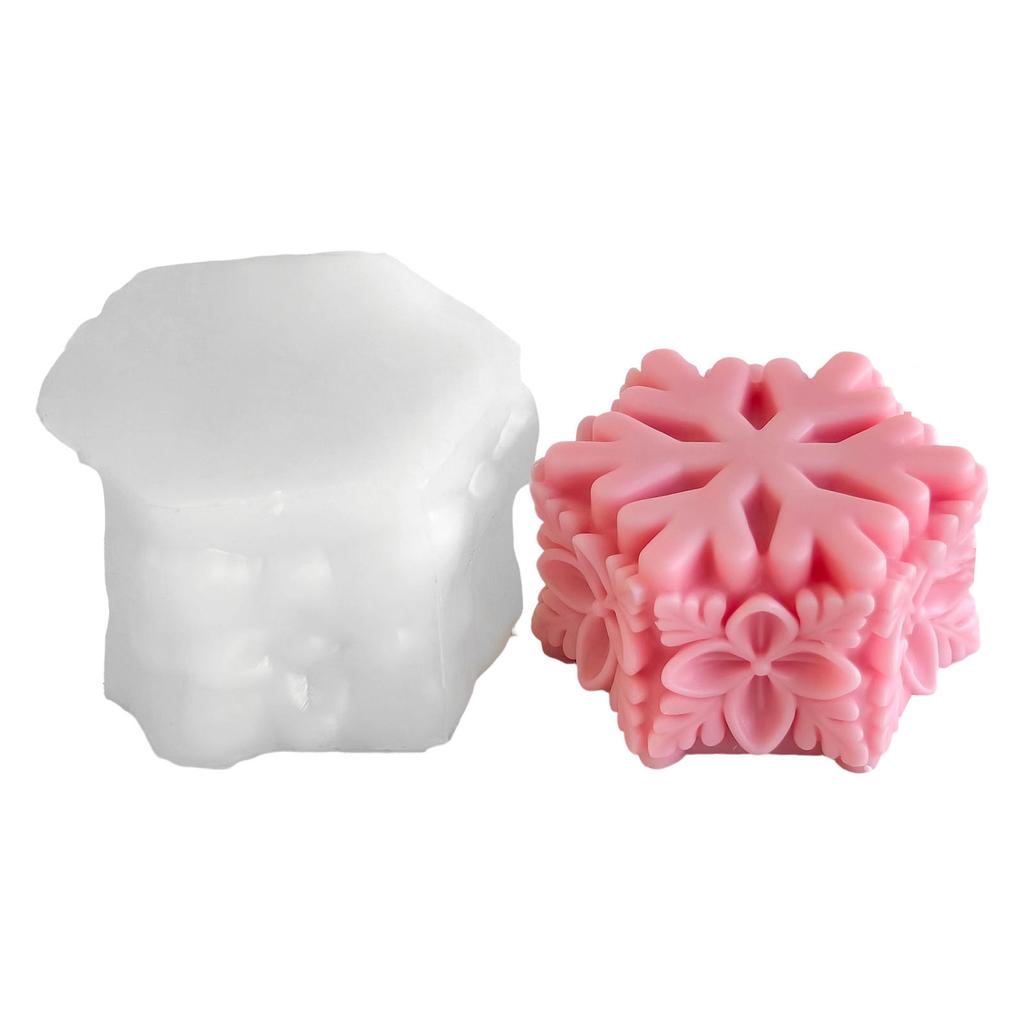 Christmas Candle Molds Castings Molds Epoxy Resin Molds Snowflake Pillar Silicone Moulds Plasters Molds Ornament Molds