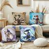 Genshin Impact Skirk Boy Cool a Cushion Cover Pillow Cover Decoration Room Home Sofa Living Office Car Nordic Simplicity