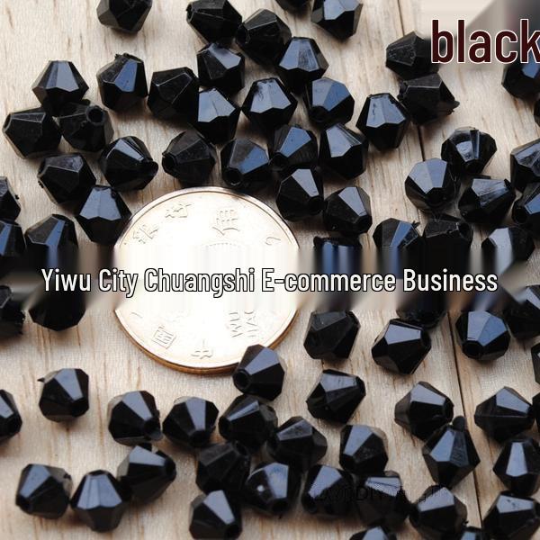 6-10mm Transparent White Double-Pointed Acrylic Beads for DIY Jewelry Crafting