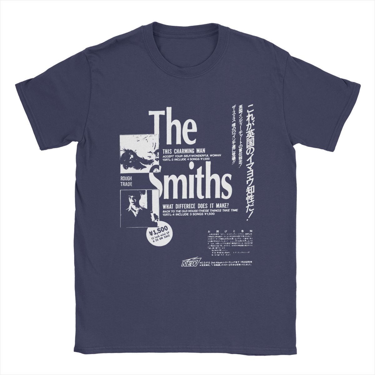 

Музыка The Smiths Мужская футболка Винтажная футболка с коротким рукавом и круглым вырезом Футболка из чистого хлопка Одежда на день рождения S темно-синий