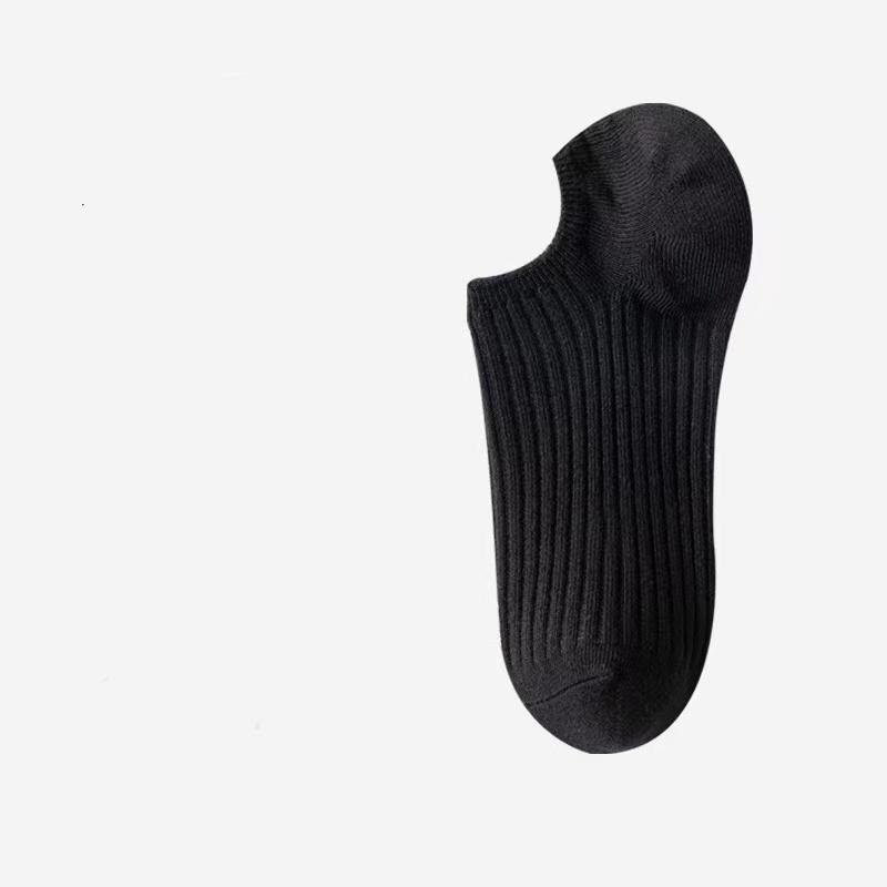 5 Pairs Of Short Socks Women's Summer Solid Color Black And White Simple Casual Low Cut Breathable Socks