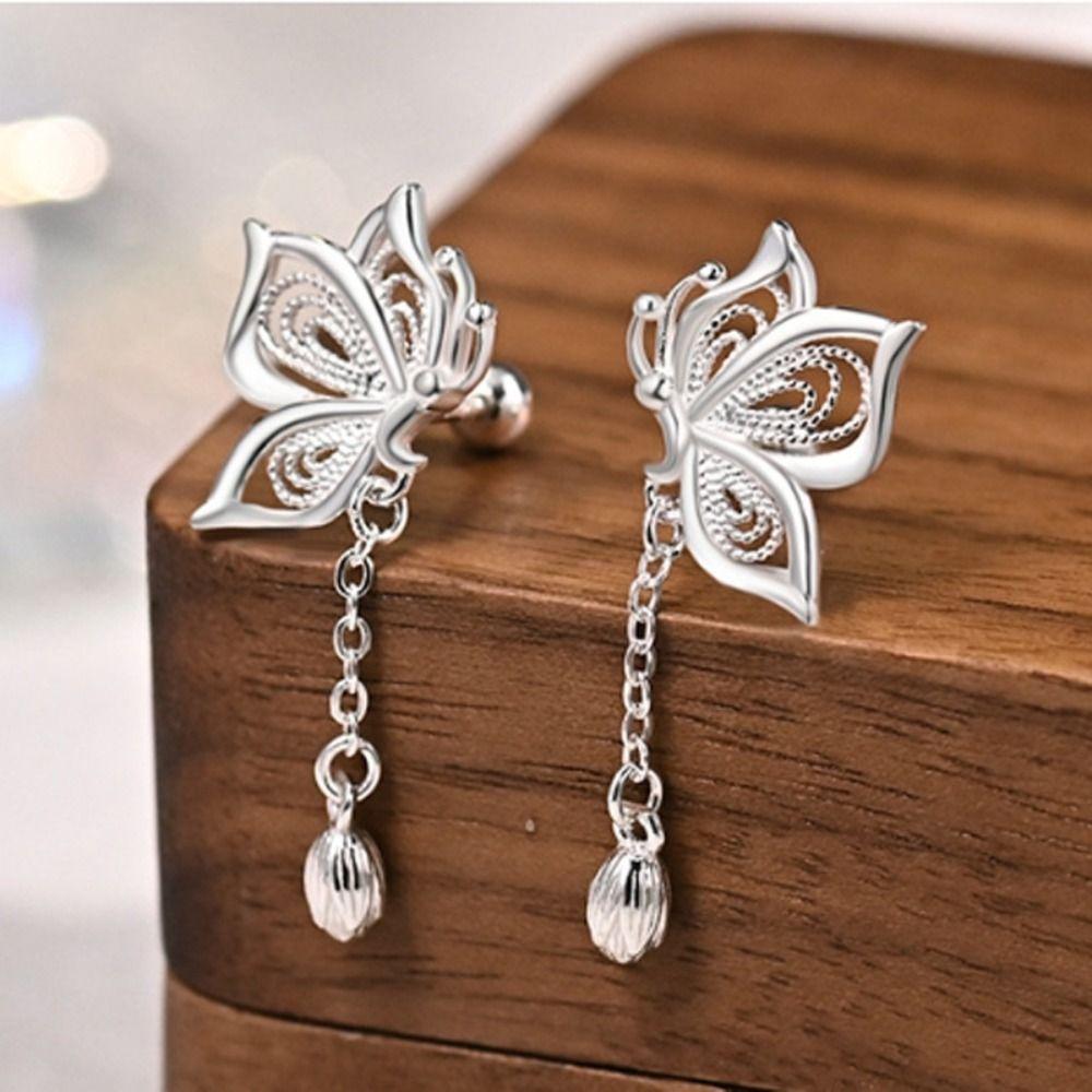 Creative Hollow-out Drop Earrings New Design Sweet Tassel Earrings Butterfly Earrings  Daily Wear