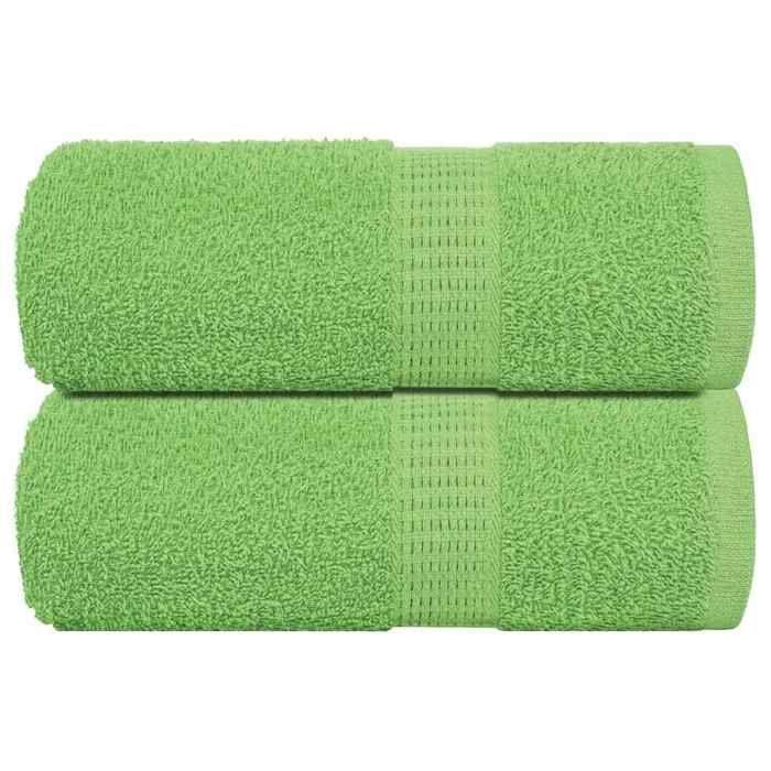 VidaXL Serviettes d'invité 2pcs vert pomme 30x50cm 360 g/m² 100% coton 137019