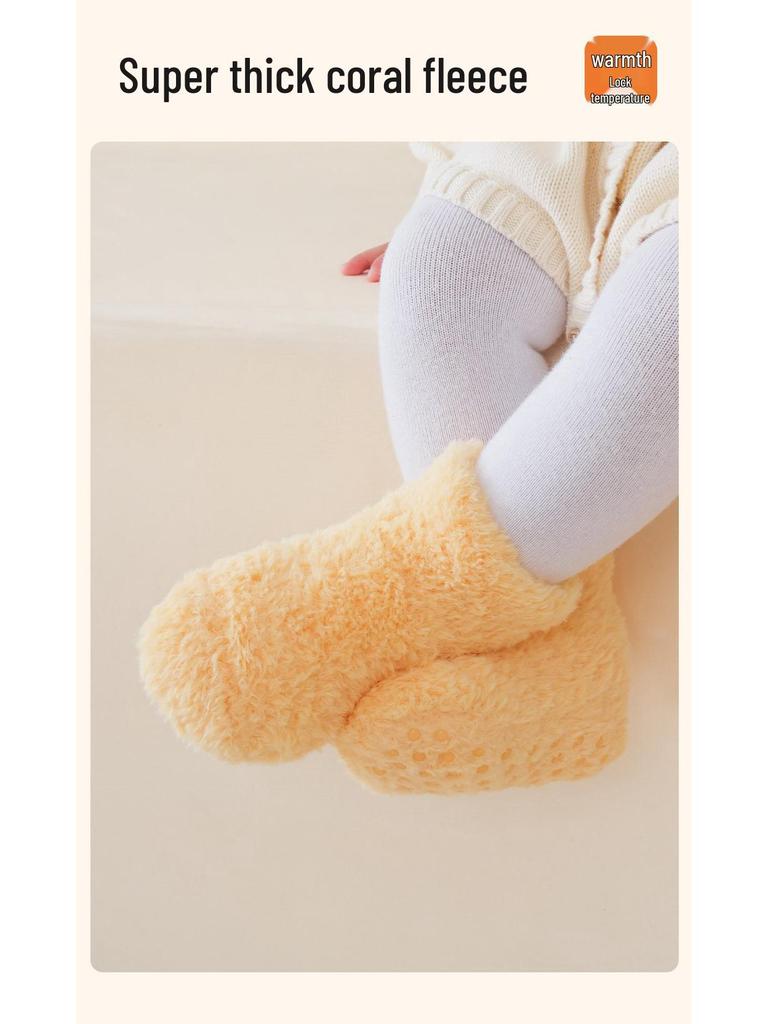 Autumn/Winter Non-Slip Thickened Floor Socks for Newborns - Warm, Soft and Comfortable.