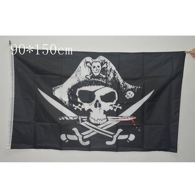 Banner Huge Skull Pirate Flag 90x150cm Decoration For Haunted House KTV Bar Halloween