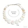 Unregelmäßige Runde Muschel Anhänger Halskette Leichter Weißer Choker Natürliche Böhmische Halskette Geschenk