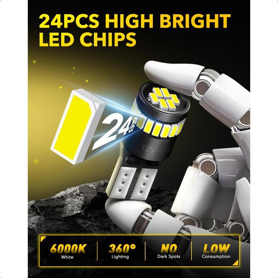 

Светодиодная лампа AUXITO 194 6000K Белая 168 2825 W5W T10 Клиновидная 24SMD Чипсеты 3014 Светодиодный комплект для замены света Без ошибок для автомобиля I United States