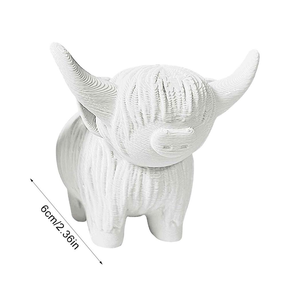 Highland Cow Figurine Highland Cow Sculpture Scottish Highland Cow Toy 3D Printed Artifact Cow Figurines Home Decor Calf Toy Cow