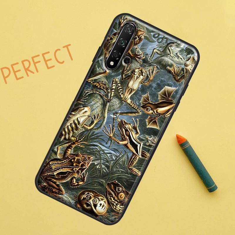 Vintage Retro Frog Mushrooms For Huawei Nova 5T 9 10 SE 7i 8i 11i 12i Y60 Y61 Y70 Y72 Y73 Y90 Y91 P20 P30 P40 Lite Case