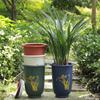 Chinese Style Resin Orchid Flower Pot