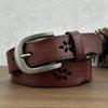 Belt Women'S Leather Hollow Retro Casual Jeans Belt First Layer Pin Buckle Autumn And Winter Belt