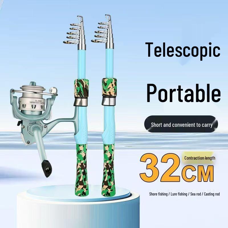 Telescopic Fiberglass Sea Fishing Rod - Super Short, Long Cast, Convenient to Carry Lure Rod 1.65m