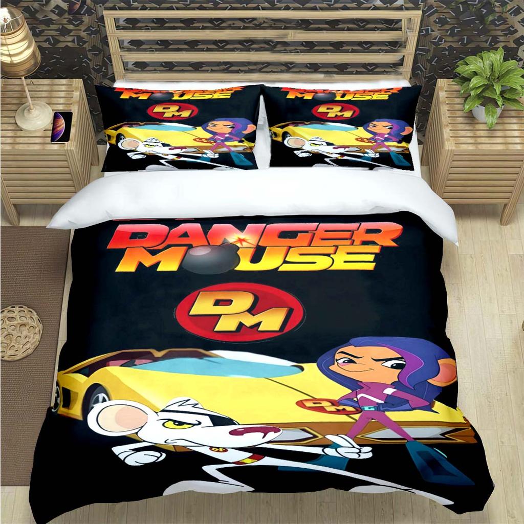 Popular Cartoon D-Danger Mouse Print Bedding Sets Bed Supplie Set  Comforter Set  Teens Girls Twin Single Kid Gift