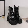 Women's high-heeled short boots autumn and winter new waterproof table thick-heeled large-size thick-soled Roman boots