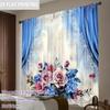 2 Pcs Bohemian Flowers Print Curtains,suitable for Bedroom,living Room Kitchen Decoration,home Decoration,window Decoration
