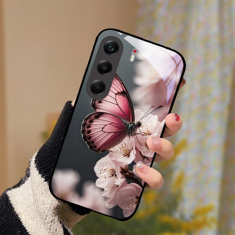 Capa à Prova de Choque Para Tecno Camon 40 Pro 5G Vidro Temperado Traseiro Capa de Celular Camon40Pro Camon 40Pro 5G CM7 Capa Dura Shell Coque