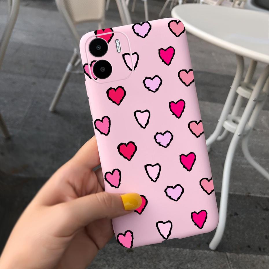 For Xiaomi Redmi A1 Case Redmi A1 Plus Beautiful Girl Flower Phone Case For RedmiA1 A 1 A1+ Candy Color Soft Silcone Back Cover