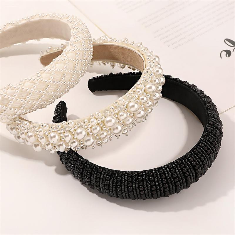 Luxuriöse Perlen Breite Stirnbänder für Frauen Mädchen Kopfschmuck Mode Stirnbänder Weibliche Haarbänder Kopfreifen Haaraccessoires