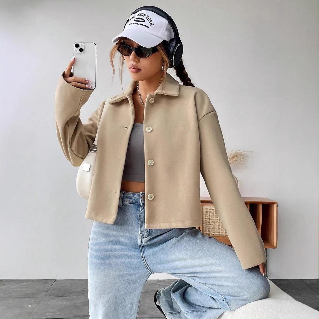 Women's European & American Long-Sleeve Fashion Lapel Coat