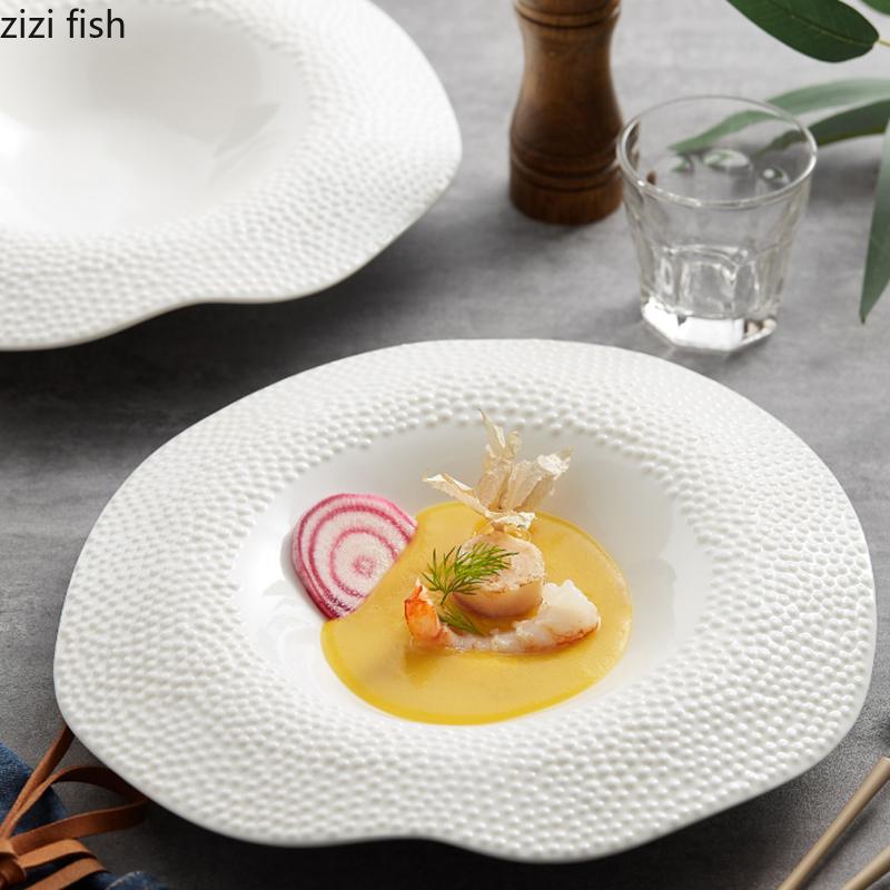 Creative Ceramic Dinner Dish Steak Plate Home Furnishing Irregular Shape Tableware Dessert Trays Creative Tableware Pasta Plates
