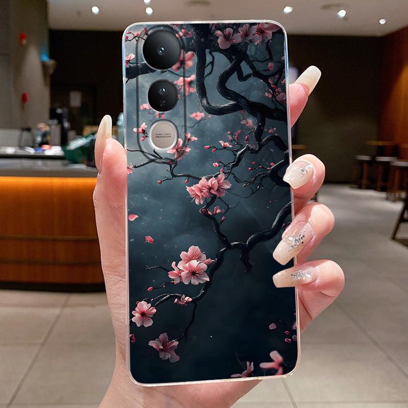 

Phone Case For VIVO V50 Lite Clear Luxury Butterfly Flowers Soft TPU Silicone Casing For VIVO V50 V50Lite Transparent Back Cover Vivo V50 5G