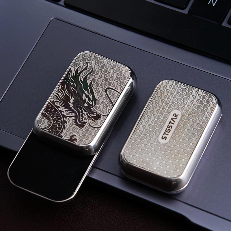 EDC Mekanisk Skyver Magnetisk Skyvekort Lindre Stress Lindringsleke Skyveplate Antistress Metall Mini Fidget Voksne Leker