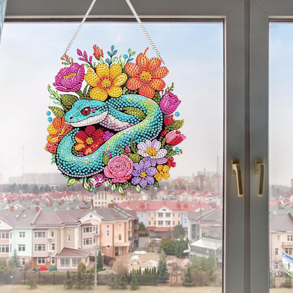 Acrylic 2D Flat DIY Special Shape Rhinestone Diamond Art Window Pendants Diamond Art Pendant Window Hanging Art for Home Decor