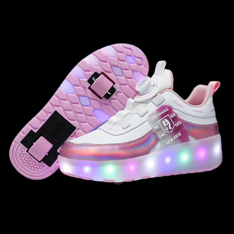 Pobang Kids  LED Retractable Roller Skate Shoes