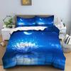 Galaxy Lotus King Size Full Twin Duvet Cover Blue Flower Moon Bedding Set for Teens Adults Bohemian Floral 2/3pcs Quilt Cover