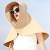 Portable Neck Guard Shawl Sun Hat Face-covering Fisherman Hat with Snap Button Sunscreen Surprise Gift for Girlfriend