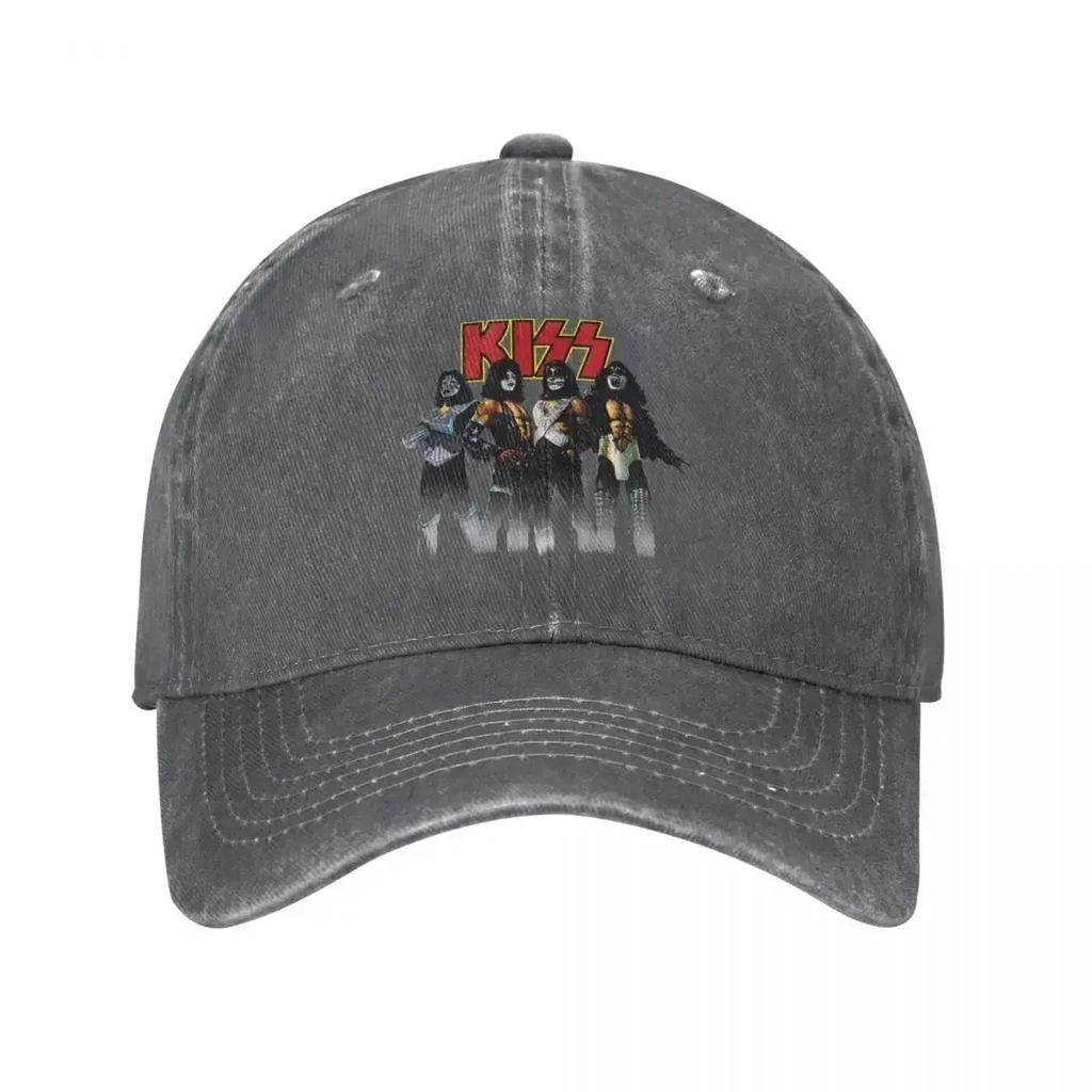 Kuss Throwback Pose Männer Frauen Baseballkappen Rock Marke Used Gewaschene Hüte Kappe Retro Outdoor Workouts Geschenk Snapback Hut