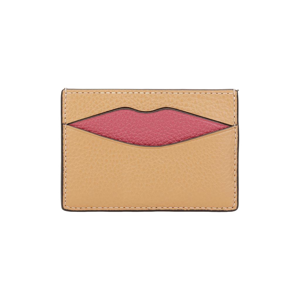 Coach Logo Credit Card Holder With Four Slots Unisex Wallet Gold Latte Multicolor CW926-IMWQB